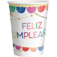Vaso de cartón 270 cc, diseño Globos Feliz Cumpleaños OH YEAH!, pack 10 uds