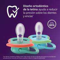 Chupete Ultra Air Loro 6-18 Meses AVENT, pack 2 uds