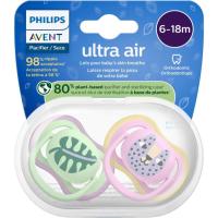 Chupete Ultra AIR Hoja 6-18 Meses AVENT, pack 2 uds
