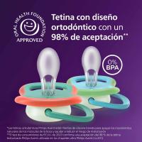 Chupete Ultra Air Nocturno 6-18 Meses AVENT, pack 2 uds