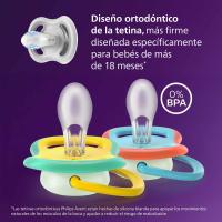 Chupete Ultra Air Nocturno +18 Meses AVENT, pack 2 uds