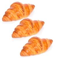 Croissant recto de mantequilla 23% EROSKI, bandeja 3 uds