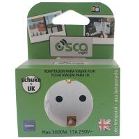Adaptador enchufe base europea a clavija de Inglaterra, 50212 OSCA CONNECT