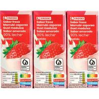 Batido de fresa EROSKI, pack 6x200 ml