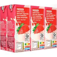 Batido de fresa EROSKI, pack 6x200 ml
