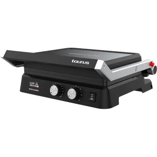 Grill Bistro Gourmet, color negro, con tapa superior basculante TAURUS