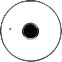 Tapa de cristal con pomo de acero inoxidable IBILI, Ø32 cm