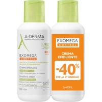 Crema Emoliente corporal ADERMA EXOMEGA CONTROL, pack 2x400 ml