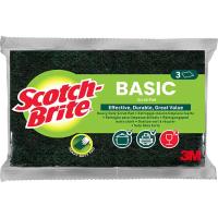 Estropajo basic fibra verde SCOTCH-BRITE, pack 3 uds Estropajo basic fibra verde SCOTCH-BRITE, pack 3 uds