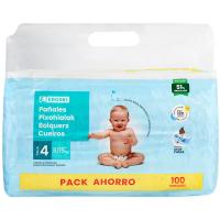 Pañal Talla 4, 12 horas seco EROSKI XL, paquete 100 uds Pañal Talla 4, 12 horas seco EROSKI XL, paquete 100 uds