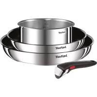 Sarten de Ø20 y 22 cm + cazo Ø16 cm, acero inox, mango extraible Ingenio TEFAL, set 4 uds