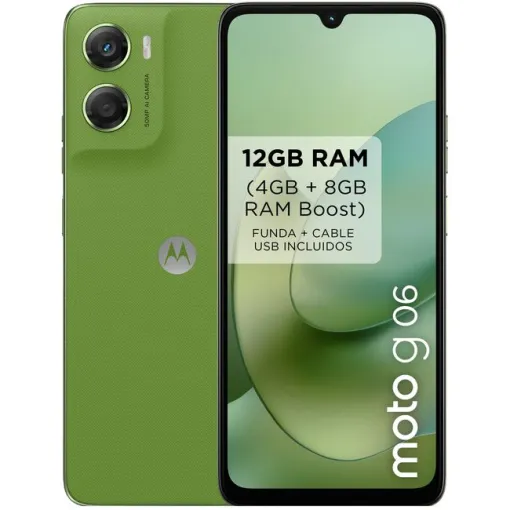 Smartphone libre Green 4/256 GB, Moto G06 MOTOROLA