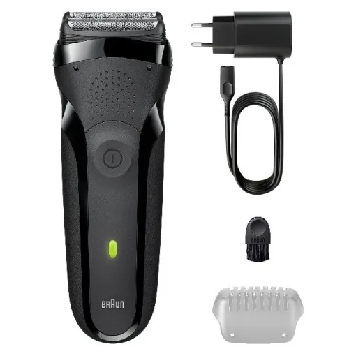 Afeitadora eléctrica Serie S3 300 Negro, Resistente al agua BRAUN