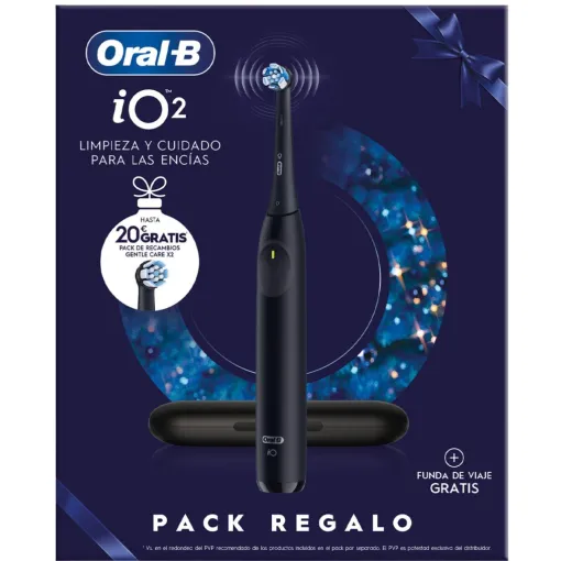 Cepillo dental Oral-B Io2 negro + funda + 2 recambios BRAUN