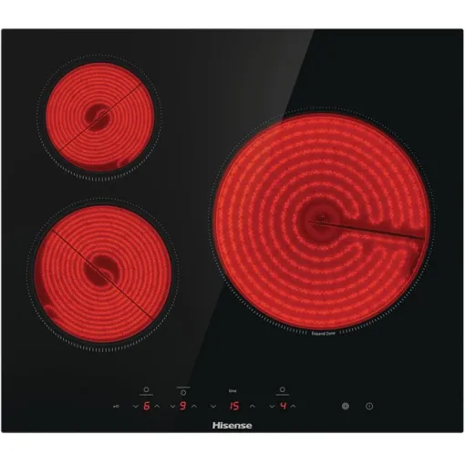 Placa vitrocerámica, 3 fuegos E6332BSCE HISENSE