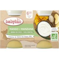 Yogur de coco, mango, manzana BABYBIO, pack 2x130 g