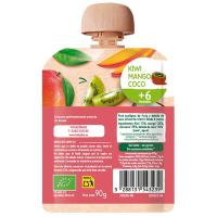 Bolsita de kiwi, mango y coco BABYBIO, pouch 90 g