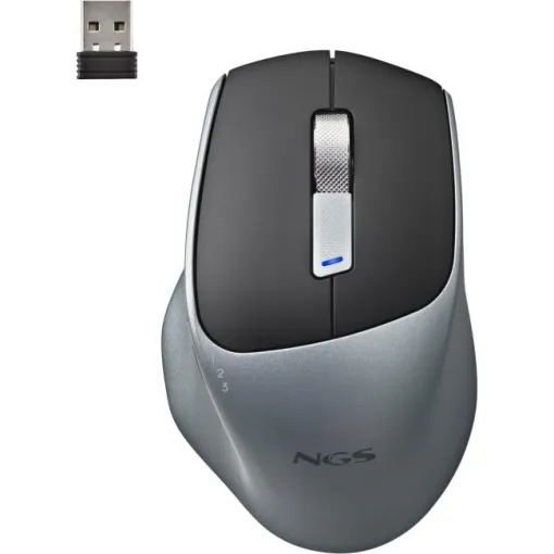 Ratón inálambrico, gris y negro LUSH-RB NGS