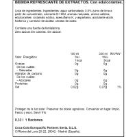 Refresco de cola sin azúcar sabor lima COCA COLA, lata 33 cl