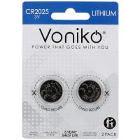 Pila de botón de litio, 3V, CR2025 VONIKO, pack 2 uds Pila de botón de litio, 3V, CR2025 VONIKO, pack 2 uds