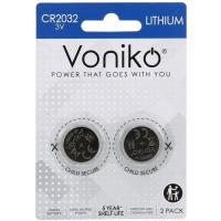 Pila de botón de litio, 3V, CR2032 VONIKO, pack 2 uds