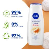 Gel de ducha naranja NIVEA, bote 650 ml