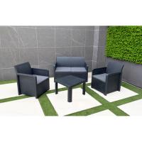 Set de jardín Azores Grafito: Sofá, Mesa y 2 Sillones