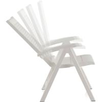 Sillón de resina blanco, multiposiciones, plegable, Metal SP