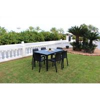 Mesa rectangular, resina Antracita, patas desmontables, Master SP, 140x80x75 cm