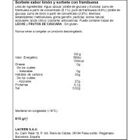 Sorbete sabor limón y frambuesa MENORQUINA, tarrina 1 litro