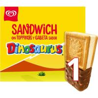 Helado sandwich sabor dinosaurus FRIGO, pack 4x120 ml