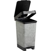 Cubo de basura con pedal Smart acabo piedra de 25 litros TATAY, 26x36x47 cm