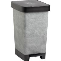 Cubo de basura con pedal Smart acabo piedra de 25 litros TATAY, 26x36x47 cm