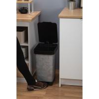 Cubo de basura con pedal Smart acabo piedra de 25 litros TATAY, 26x36x47 cm