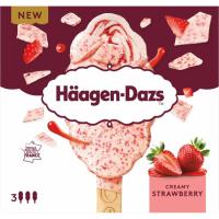 Helado Stick Creamy Strawberry HAAGEN DAZS, pack 3x80 ml
