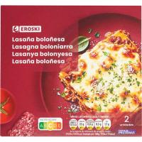 Lasaña a la boloñesa EROSKI, pack 2x300 g