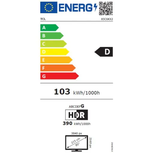 Televisor LED Miniled 85" 4K Ultra HD Smart 85C6K TCL