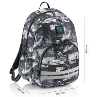 Mochila escolar RPET Doble Skate park, 28 x 40 x 16 cm. 20 L MIQUELRIUS
