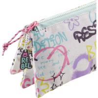 Portatodo Triple Rebel poliester reciclado RPET, 22 x11,5x 6 cm MIQUELRIUS