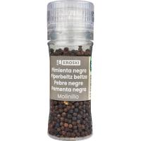 Molinillo de pimienta negra EROSKI, frasco 60 g
