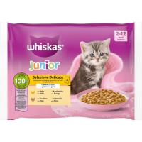 Alimento de aves para gato junior WHISKAS, pack 4x85 g Alimento de aves para gato junior WHISKAS, pack 4x85 g