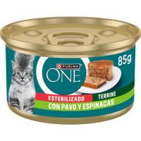 Alimento de pavo-espinacas gato esterilizado ONE, tarrina 85 g Alimento de pavo-espinacas gato esterilizado ONE, tarrina 85 g