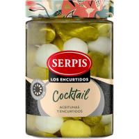 Cocktail de aceitunas y encurtidos SERPIS, frasco 180 g