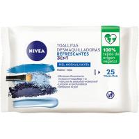 Toallitas desmaquilladoras piel normal/mixta NIVEA, pack 25 uds