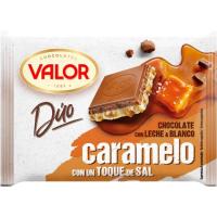 Duo chocolate con leche y blanco caramelo VALOR, tableta 130 g Duo chocolate con leche y blanco caramelo VALOR, tableta 130 g