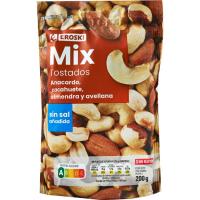 Mix frutos secos tostatos sin sal EROSKI, bolsa 200 g
