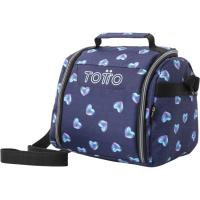 Portalimentos Térmico Resaltador Glitter Corazones azul 4EF, 20 x 17 x 25 cm TOTTO
