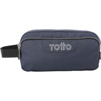 Estuche 3 compartimentos Ecole Solid azul oscuro, 12  x 11 x 23 cm TOTTO