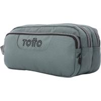 Estuche 3 compartimentos Ecole Solid gris, 12 x 11 x 23 cm TOTTO