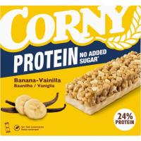 Barrita de cereales plátano y vainilla CORNY PROTEIN, caja 100 g
